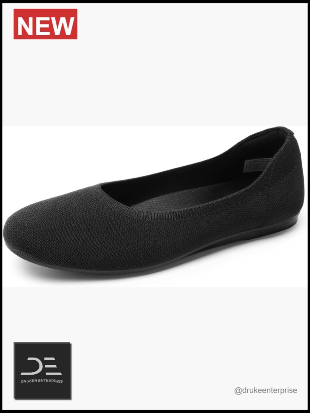 Foldable Knit Ballet Flats with Arch Support, Machine Washable